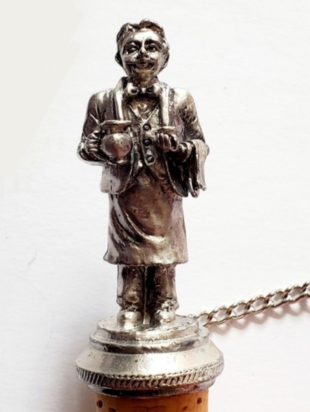Pewter Bottle Stopper - The Waiter